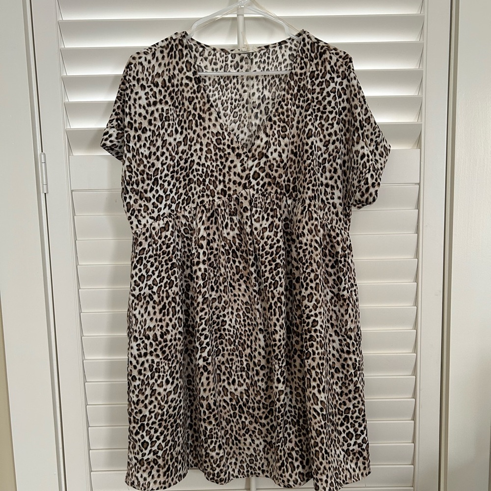 Entro Leopard Print Mini Dress